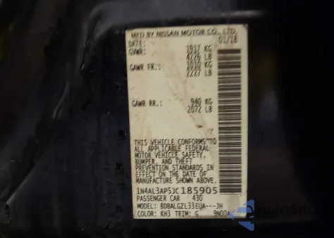 2018 Nissan Altima 2.5 S from USA, damaged, VIN 1N4AL3AP5JC185905
